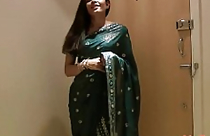 Pretty Girl Jasmine in Sari undresses to show us