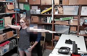 Lilliputian teen shoplifter fucks her way out of trouble
