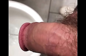 Youthful hairy OsoFroze Peeing round Friend&rsquo_s toilet