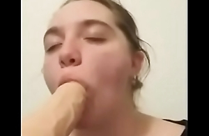 Alyssa Nelson Sucking Huge Dildo