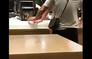 Adrenaline junkies. Guy fucked her at the counter, caught away from customer