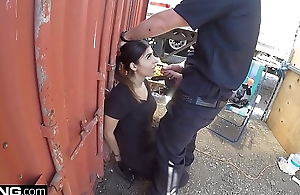 Screw the Cops - Latina bad girl caught sucking a cops dick