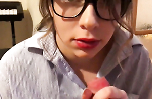 Geeky Worker 1 - Worker blackmailed into sucking dick - kinkycouple111